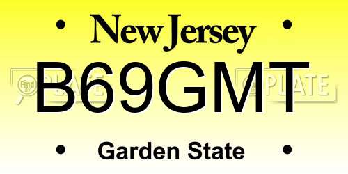 B69GMT New Jersey License Plate