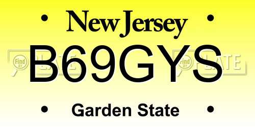 B69GYS New Jersey License Plate