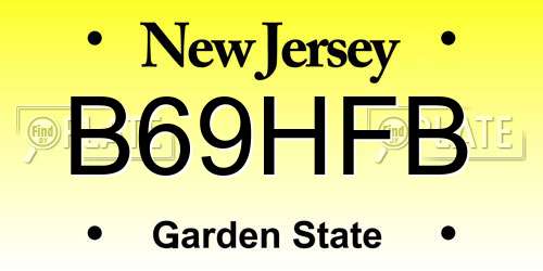 B69HFB New Jersey License Plate