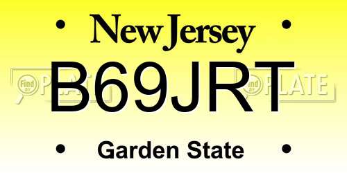 B69JRT New Jersey License Plate