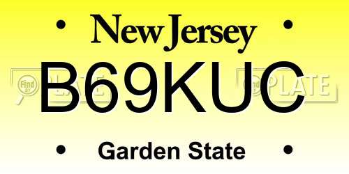 B69KUC New Jersey License Plate