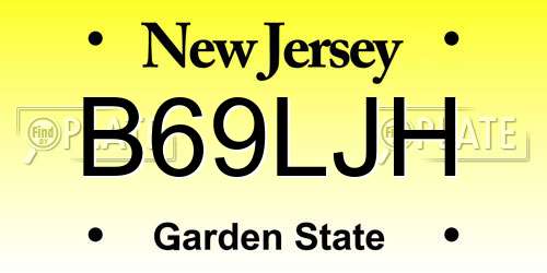 B69LJH New Jersey License Plate