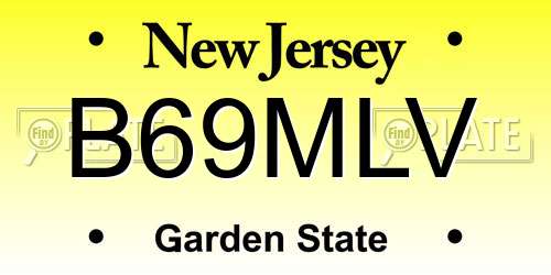B69MLV New Jersey License Plate