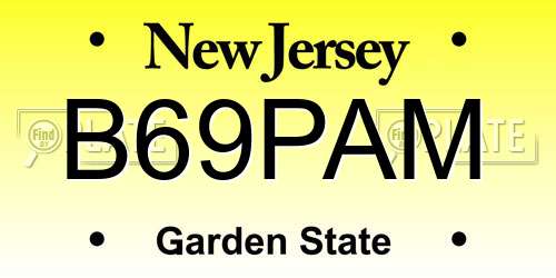 B69PAM New Jersey License Plate