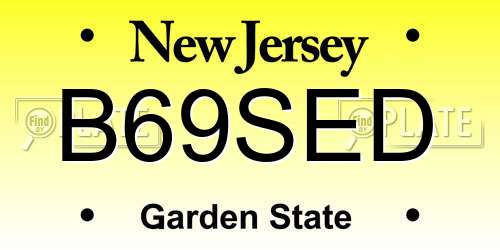 B69SED New Jersey License Plate