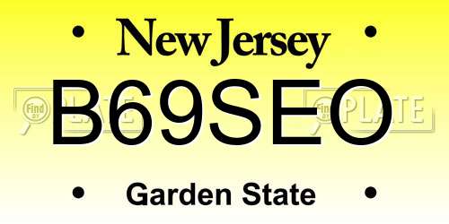 B69SEO New Jersey License Plate