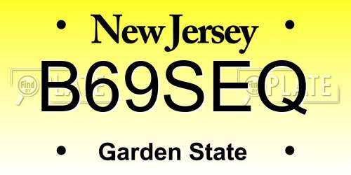 B69SEQ New Jersey License Plate