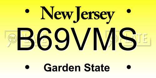 B69VMS New Jersey License Plate