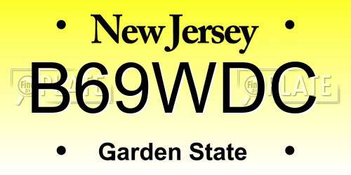 B69WDC New Jersey License Plate