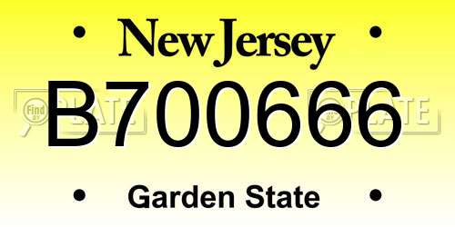 B700666 New Jersey License Plate