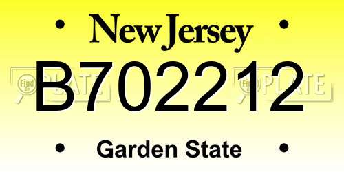B702212 New Jersey License Plate