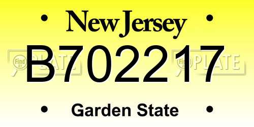 B702217 New Jersey License Plate