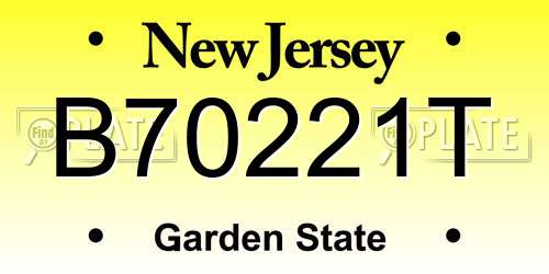 B70221T New Jersey License Plate