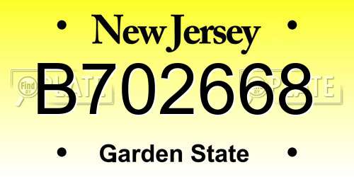 B702668 New Jersey License Plate