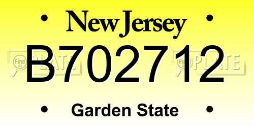 B702712 New Jersey License Plate
