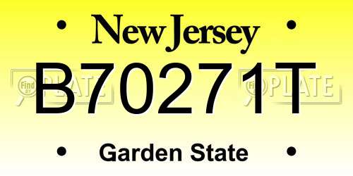 B70271T New Jersey License Plate