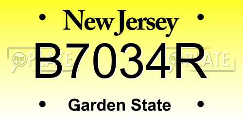 B7034R New Jersey License Plate