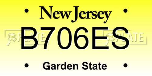 B706ES New Jersey License Plate