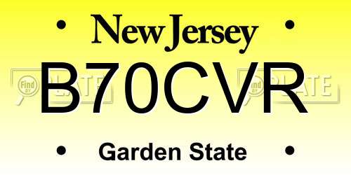 B70CVR New Jersey License Plate
