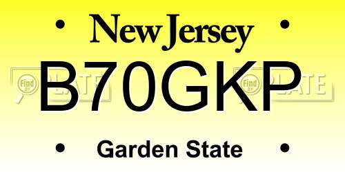 B70GKP New Jersey License Plate