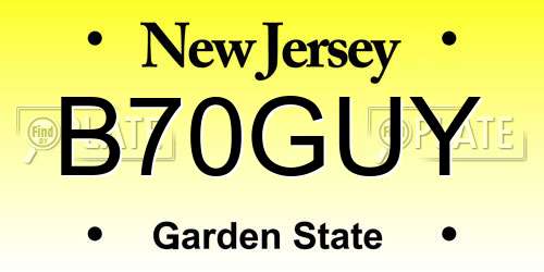 B70GUY New Jersey License Plate