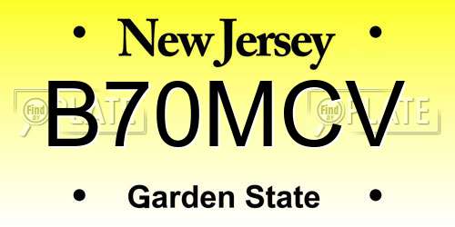 B70MCV New Jersey License Plate