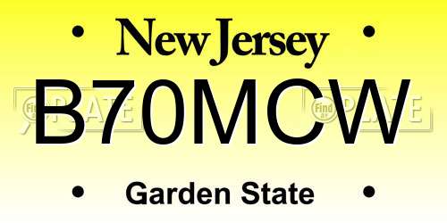 B70MCW New Jersey License Plate