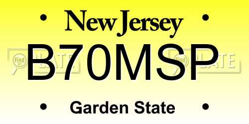 B70MSP New Jersey License Plate