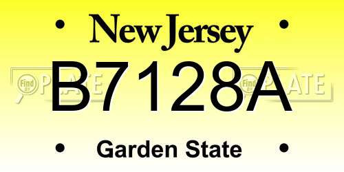 B7128A New Jersey License Plate