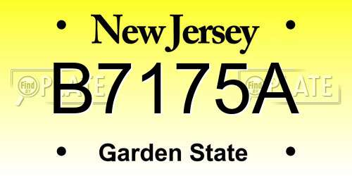 B7175A New Jersey License Plate