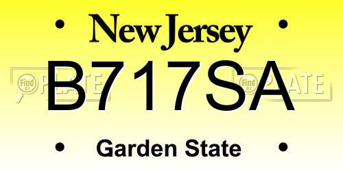 B717SA New Jersey License Plate