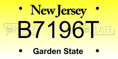 B7196T New Jersey License Plate