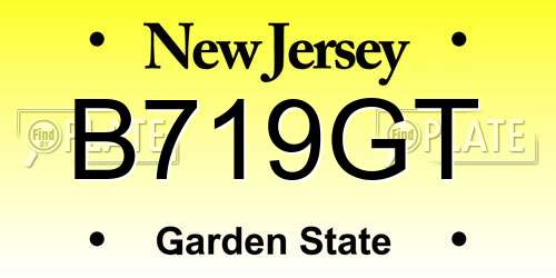B719GT New Jersey License Plate