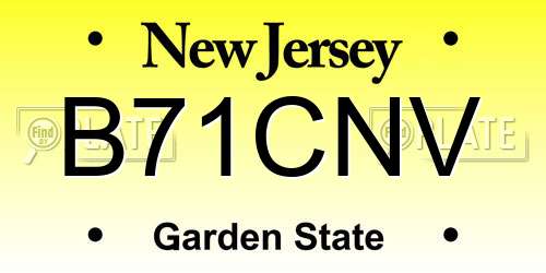 B71CNV New Jersey License Plate