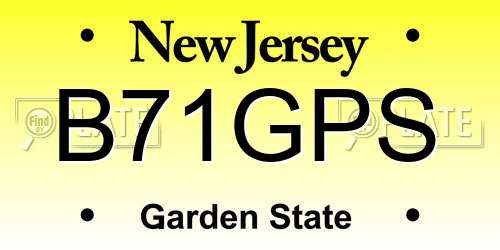 B71GPS New Jersey License Plate