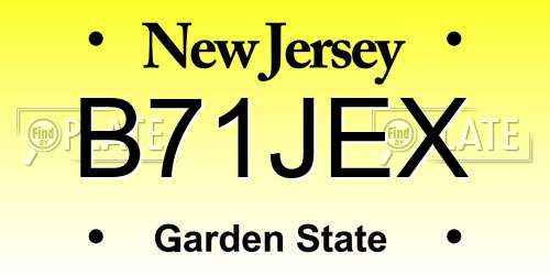 B71JEX New Jersey License Plate