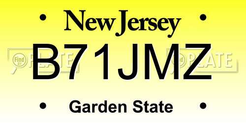 B71JMZ New Jersey License Plate