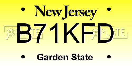 B71KFD New Jersey License Plate