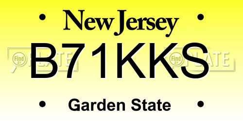 B71KKS New Jersey License Plate