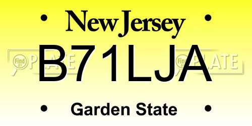 B71LJA New Jersey License Plate