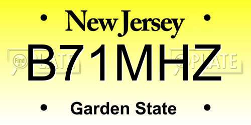 B71MHZ New Jersey License Plate