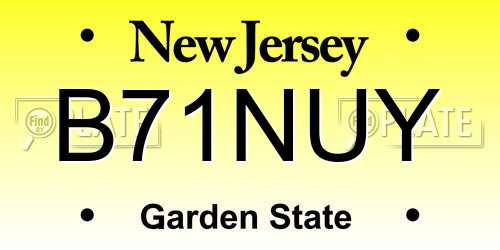 B71NUY New Jersey License Plate