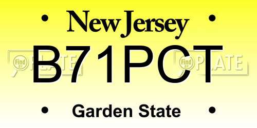 B71PCT New Jersey License Plate