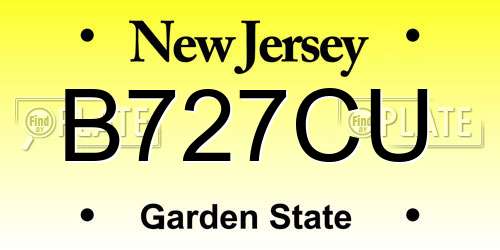 B727CU New Jersey License Plate
