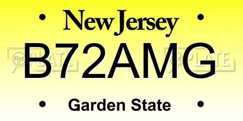 B72AMG New Jersey License Plate
