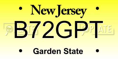 B72GPT New Jersey License Plate