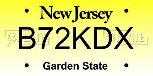 B72KDX New Jersey License Plate
