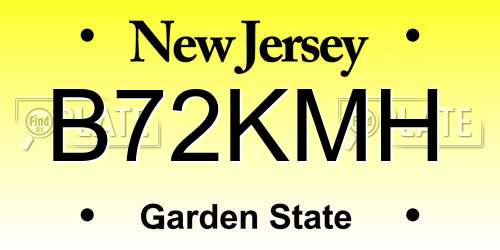 B72KMH New Jersey License Plate
