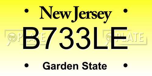 B733LE New Jersey License Plate