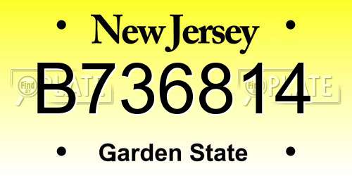 B736814 New Jersey License Plate